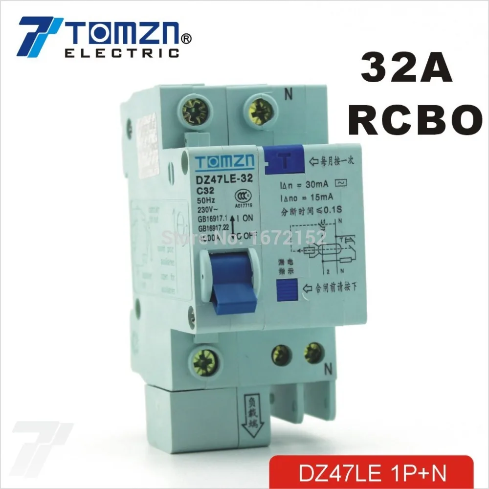 DZ47LE 2P 32A 230V~ 50HZ//60HZ Residual current Circuit breaker RCBO
