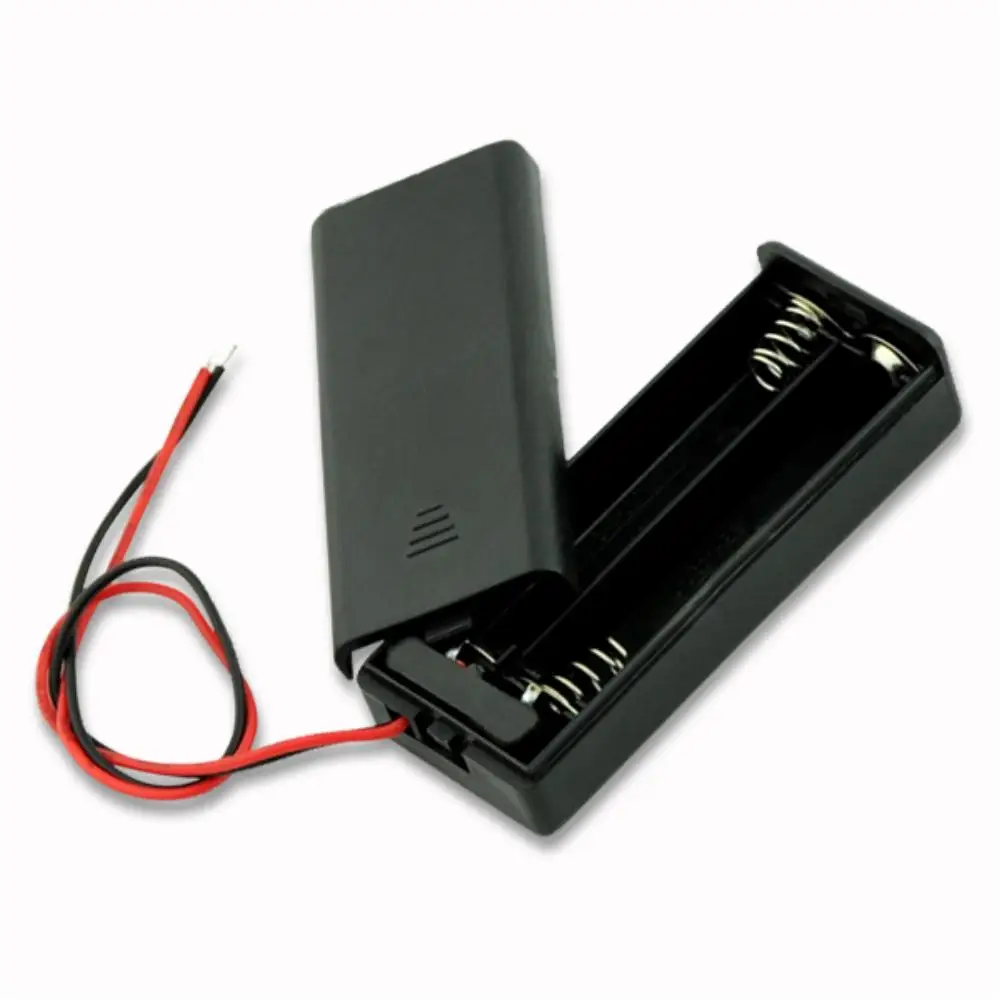 1pc 2 AAA Battery Holder Case With On / Off Switch 2 AAA 3A Battery