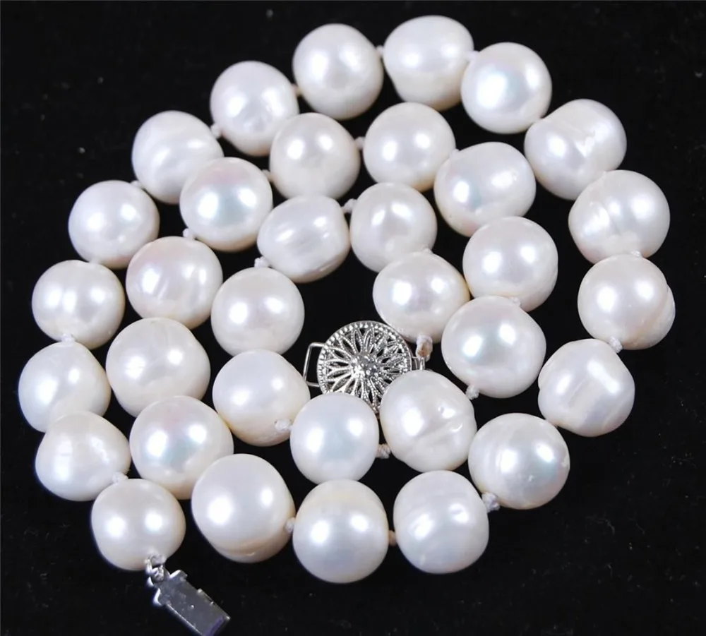 

FREE SHIPPING HOT sell new Style >>>>Big 10-11mm White Akoya Cultured Pearl Jewelry Necklace 18" AA