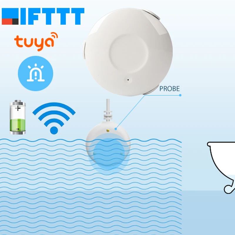 Датчик утечки воды Tuya Amazon Alexa Google Assistant IFTTT система сигнализации Wi Fi клапан