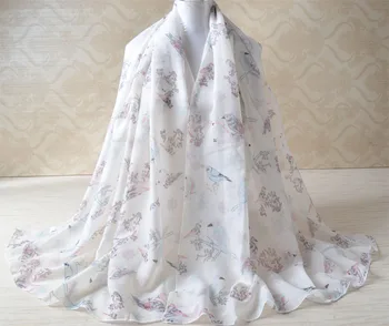 

Summer viscose scarf,floral hijab,bird scarf,soft muslim hijab,ponchos and capes,shawls and scarves,head wrap,long bird shawl