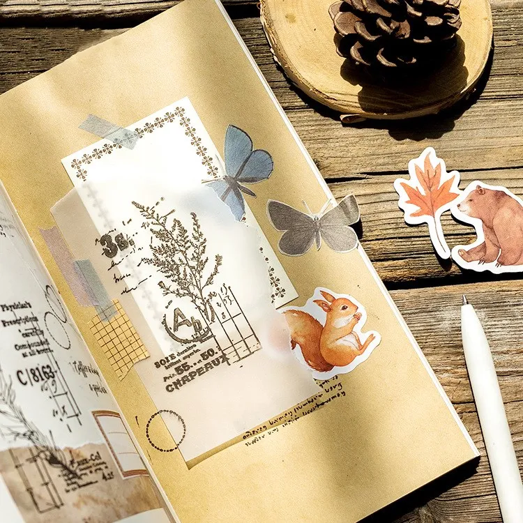 45pcs/box Autumn Day Forest Stickers Scrapbooking Stick Label Diary Album Journal Decoration Stickers Stationery Album Stickers