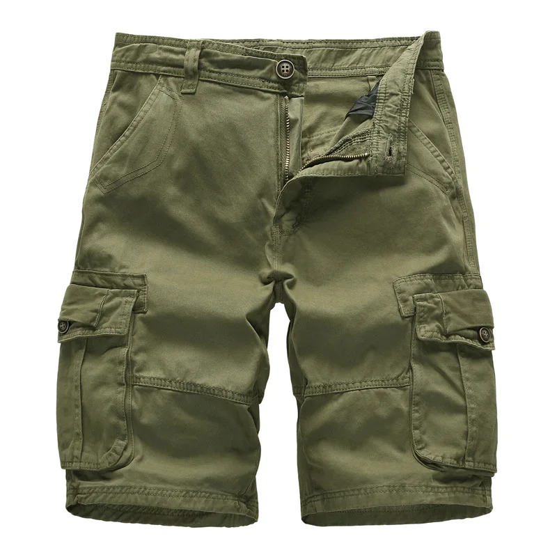 Cotton Mens Cargo Shorts Fashion Male Solid Color Shorts Multi-Pocket Casual Camo Outdoors Tolling Homme Short Cargo Trousers Cotton Mens Cargo Shorts Fashion Male Solid Color Shorts Multi-Pocket Casual Camo Outdoors Tolling Homme Short Cargo Trousers