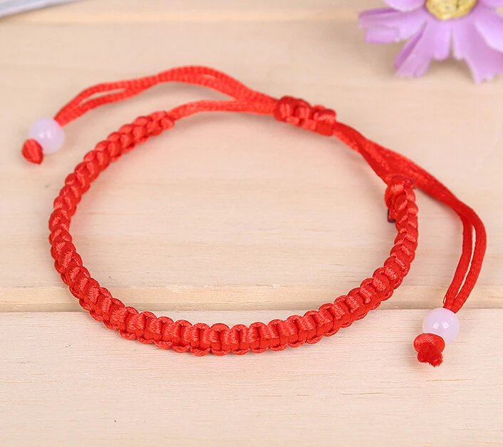 

Hot Wholesale Fashion Jewelry 50pcs Handmade Braided Beads Lucky Red String Charm Woman Good Lucky Bracelets&Bangle Free S378