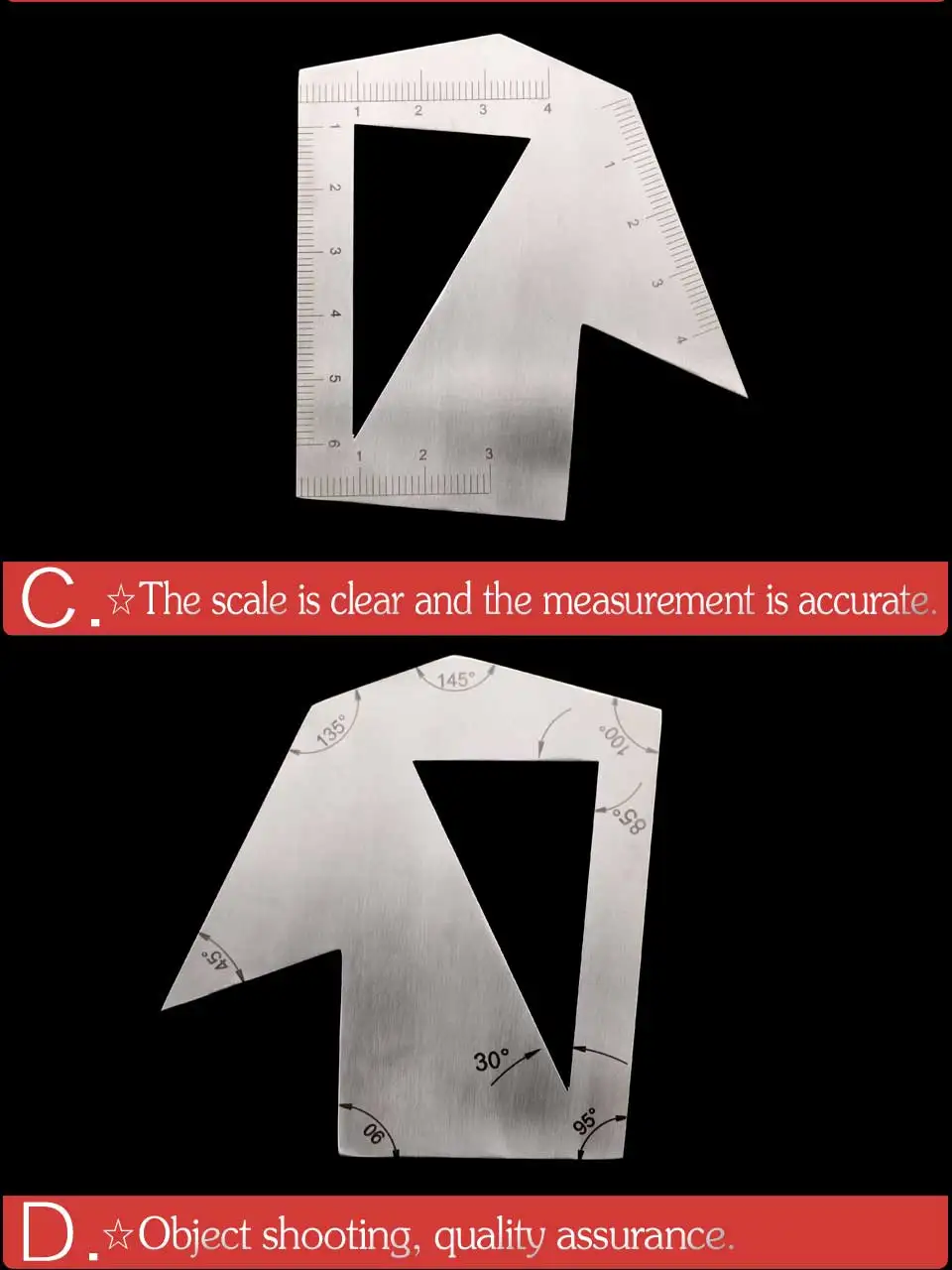 Nasal measuring scale stainless steel 7.5*7cm Nasal carved plate asal plastic surgery instruments and medical tools