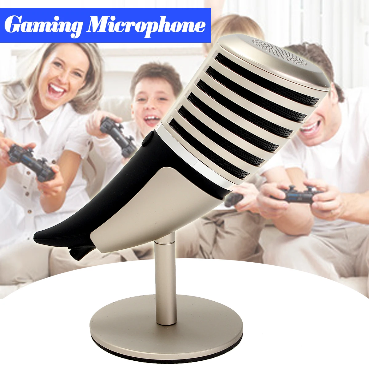

Pro Desktop Gaming Microphone Stand With Holder Portable Audio Video Microphones for Computer Laptop Mic