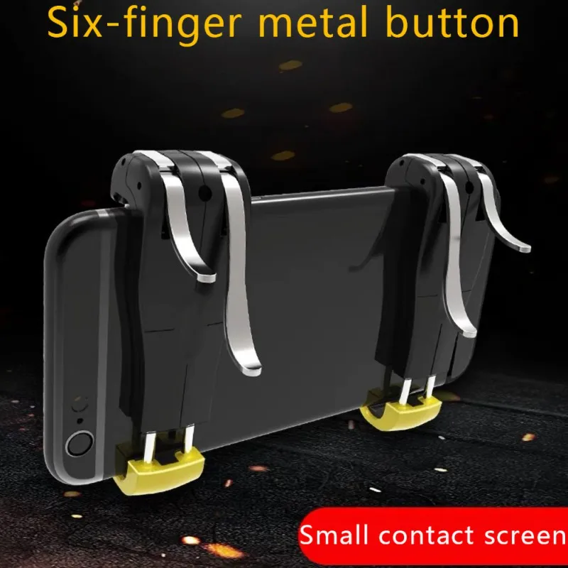 

Smart Phone Gaming Joystick Six-finger Wasp Button Hand Tour Handle Grip Shooting Assist Button Left Right Separaet For PUBG