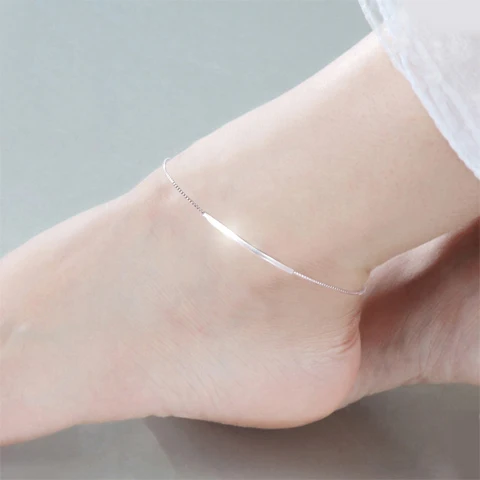 1 шт. Женский ножной браслет из серебра 100% пробы|beach foot jewelry|foot jewelry925 sterling silver anklets |