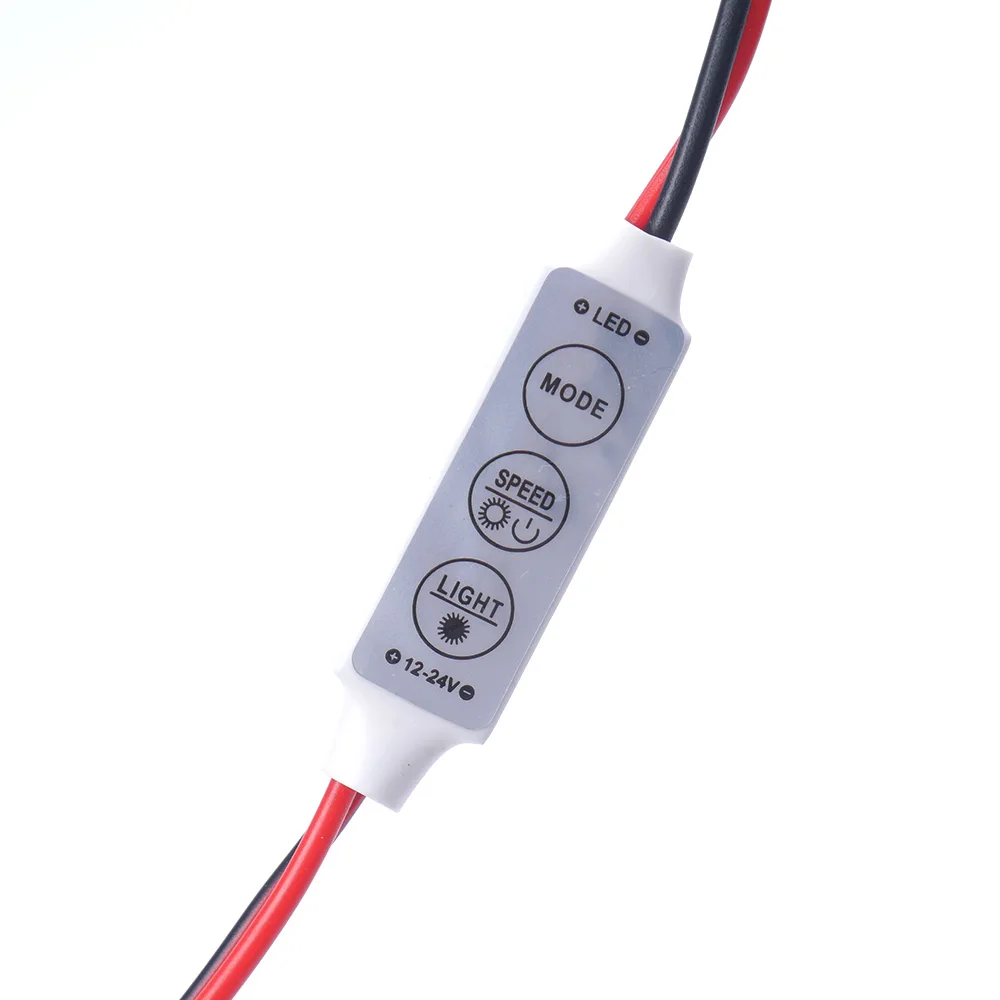 

Mini 3 Keys Dimmer Controller DC 12V For Single Color 5050 3528 Led Light Strip Brightness, flashing, flashing modes