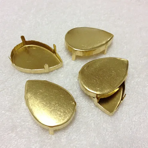 

Droplet No Holes Metal Claw Setting Closed Back 10X14MM,13X18MM,18X25MM,20X30MM,30x40mm Raw Brass Cup Claws