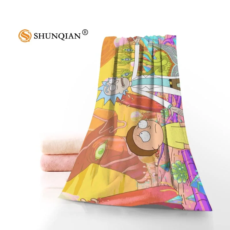 

High Quality Rick and morty Face Towel/Bath Towel Custom Microfiber Fabric Towels Size 35x75cm, 70x140cm