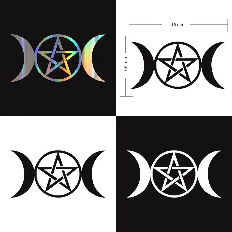 15 см * 7 6 Виниловая Автомобильная наклейка Тройная Лунная богиня Wicca Pentacle