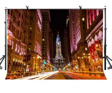 7x5ft Night View Backdrop Modern City Street Photography Background Studio Props