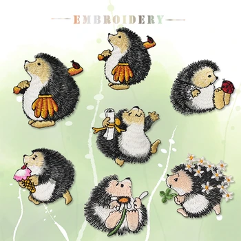 

Very cute handmade embroidered Hedgehog Patches Cute animal fabric patch DIY fabric Stickers Sew on fashion lovers clothes bags