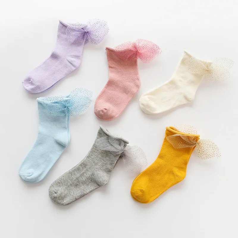 Baby Girl Princess Socks Lace Bow Solid Color Novelty Cute Girl Baby Socks 0-1-3 Little Girl Clothes Accessories 2019 New