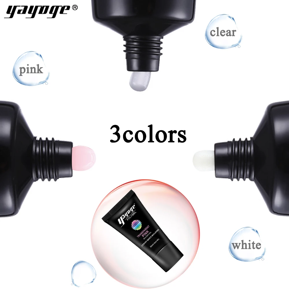 Yayoge poly gel barniz juego de esmalte de uñas Polygel Quick Builder extensión mejora camuflaje LED UV laca brocha