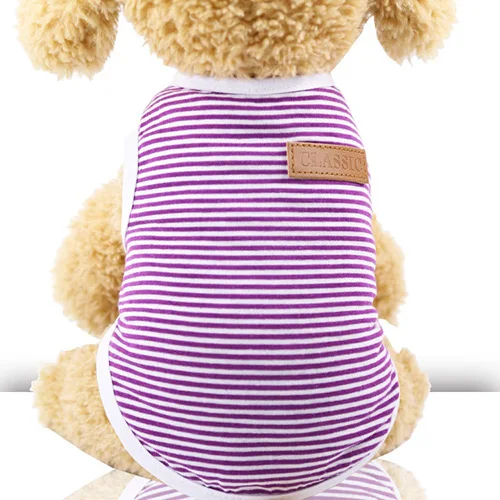 DRESSPET Одежда для собак и кошек летняя дышащая хлопковая футболка для маленьких и средних собак жилет XS-XXL чихуахуа - Цвет: Purple