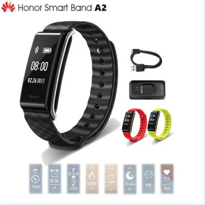 Original HUAWEI Honor A2 Smart Band UV Smartband Sleep Tracker Fitness Pedometer Wristband For Android IOS Huawei iphone Original HUAWEI Honor A2 Smart Band UV Smartband Sleep Tracker Fitness Pedometer Wristband For Android IOS Huawei iphone