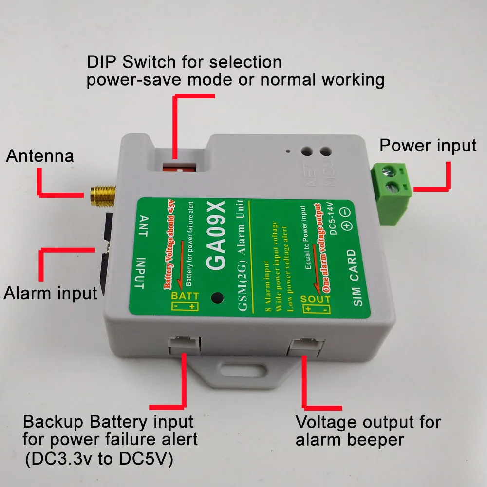 Поддержка резервного ввода батареи и сигнала тревоги выход напряжения 8 каналов SMS GSM блок аварийной сигнализации GA09X