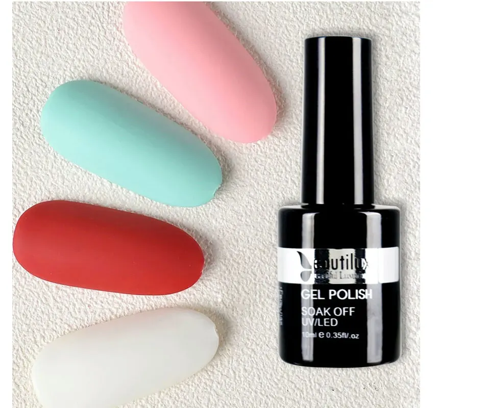 Beautilux Velvet Matte Top Coat Rubber Finish Soak Off Gel Nail Polish Top Coat UV LED Gels Nail Varnish Lacquer Nails Art 10ml (2)