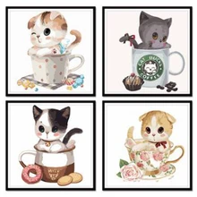 40X40 см оформлена животных C Книги по искусству Ун cat DIY цифровой живописи маслом по номерам Европа Аннотация холст для гостиная стены Книги по искусству Рождество