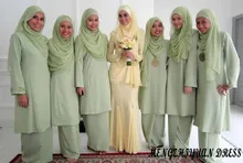 MZY513 casual two piece yellow hijab muslim wedding dress simple deligate muslim dress