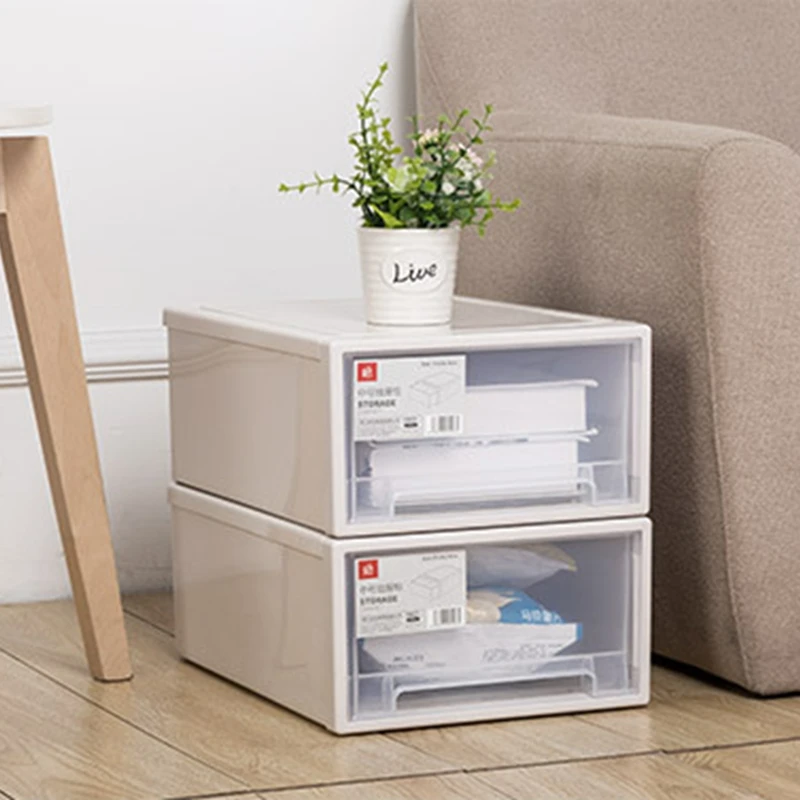 

Drawer Type Storage Box Transparent Plastic Closet Storage Bins