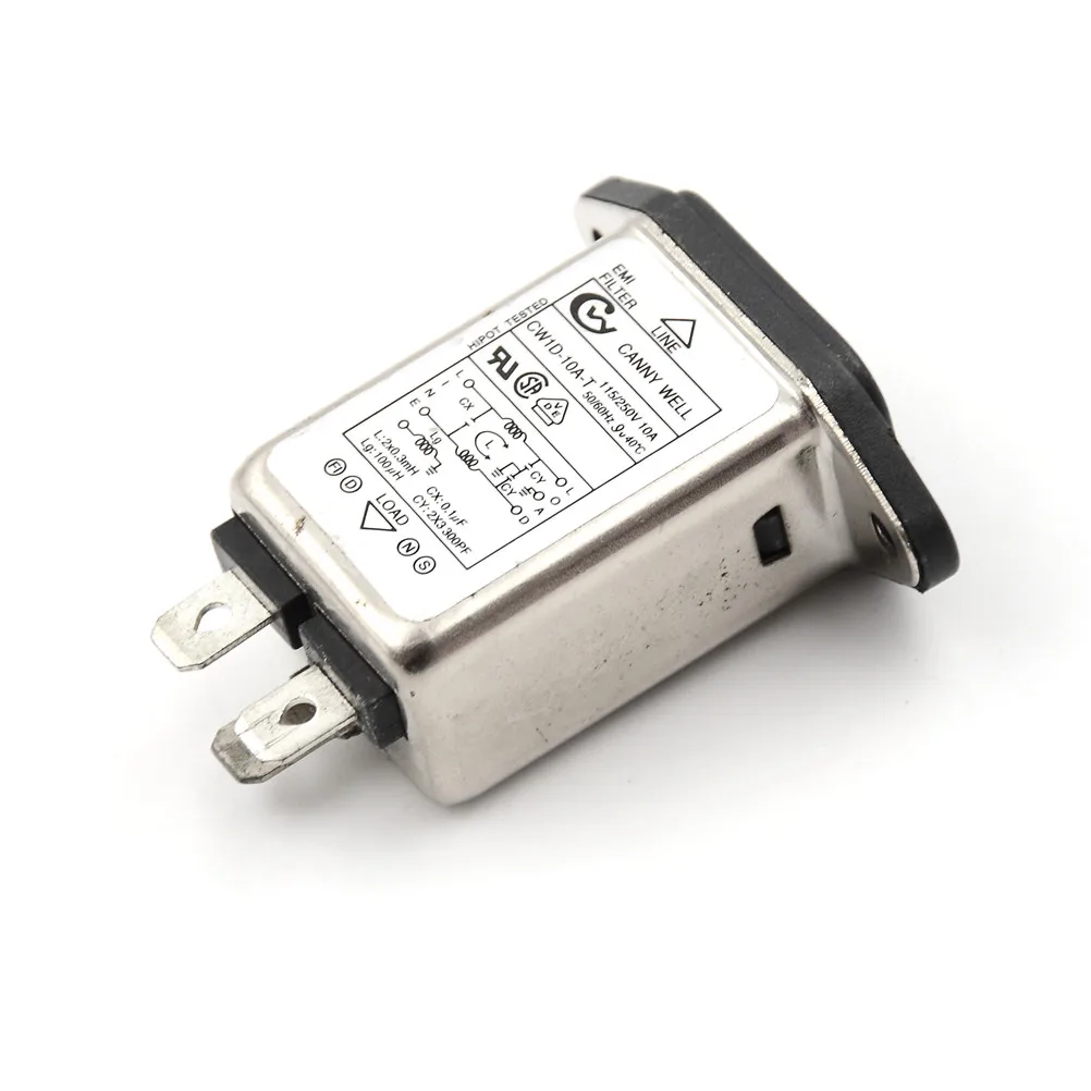 1 шт. EMI RFI фильтр переменного тока 250V 10A CW1D T подавитель Мощность линия Шум
