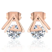 OUFEI ювелирные изделия из нержавеющей стали Женские Vogue розовое золото кристалл Очаровательные гвоздики серьги для женщин Персонализированные ювелирные аксессуары