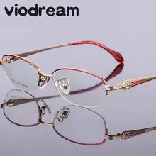 Viodream чистый титан для женщин Бизнес Половина очки рама рецепт оптические оправа для очков De Grau 933