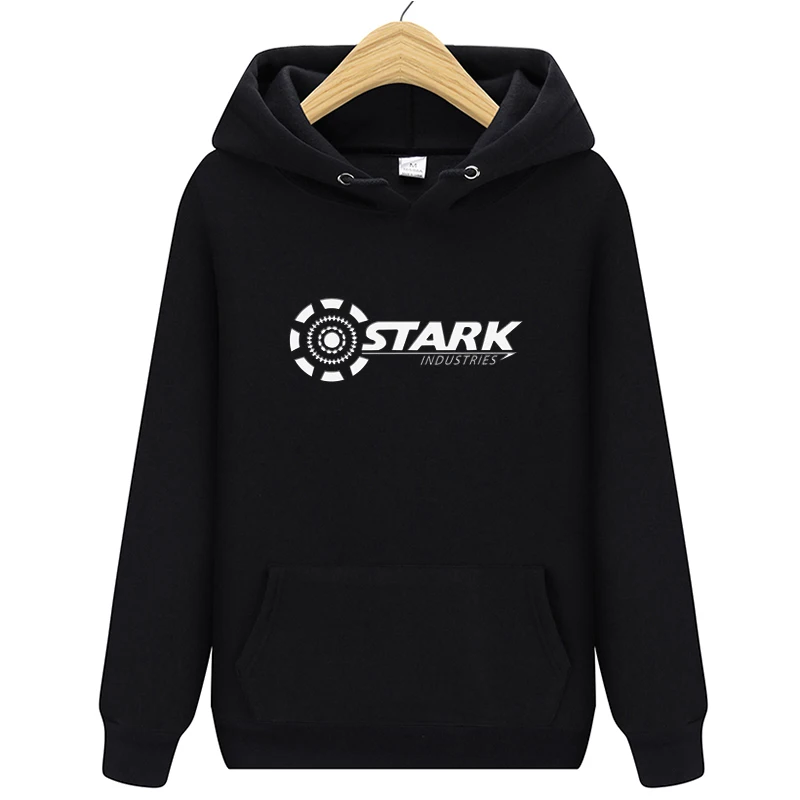 Новые Брендовые мужские толстовки STARK INDUSTRIES, зимние модные толстовки Kpop для мужчин и женщин, повседневные свободные толстовки Harajuku - Цвет: HW0173black1