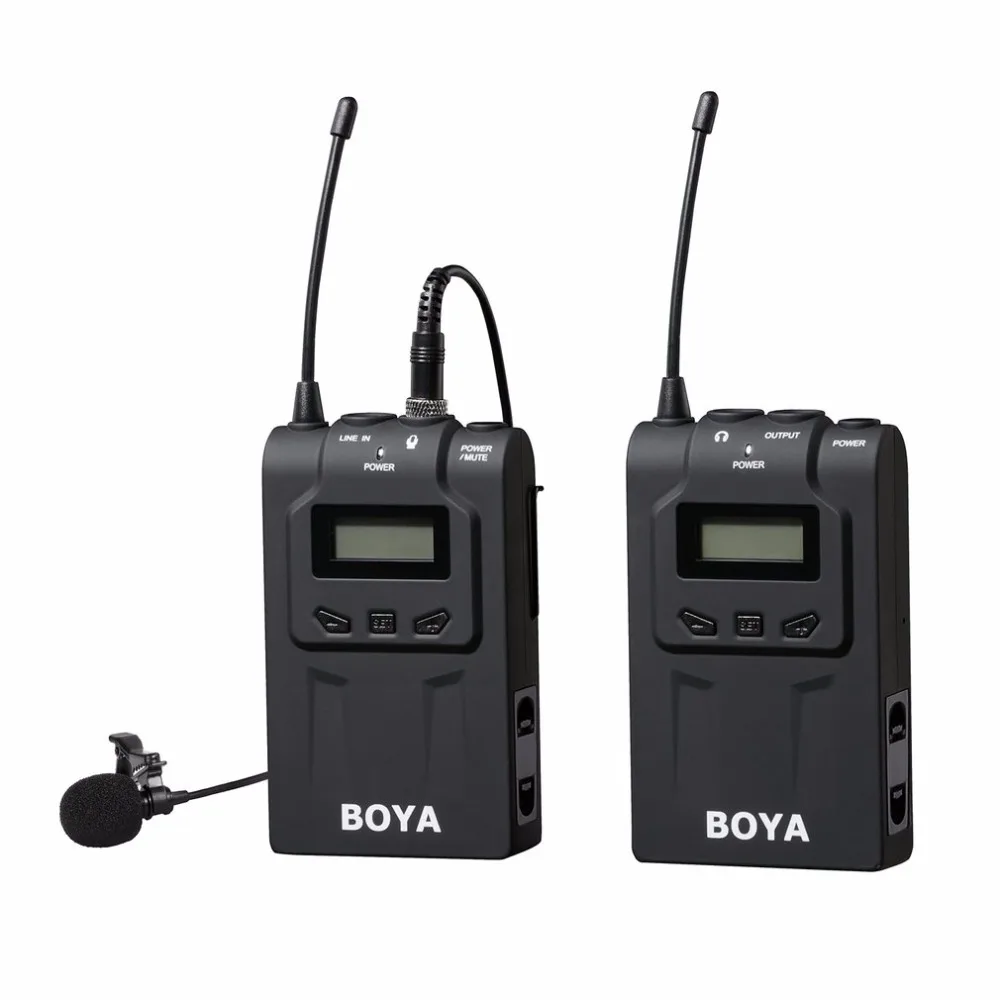 BY-WM6 جدا عالية UHF اللاسلكية Lavalier متعددة الاتجاهات ميكروفون نظام ل DSLR كاميرا