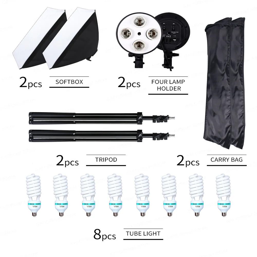 Fotografia 50x70CM Quatro Kit Com 8pcs Lâmpada