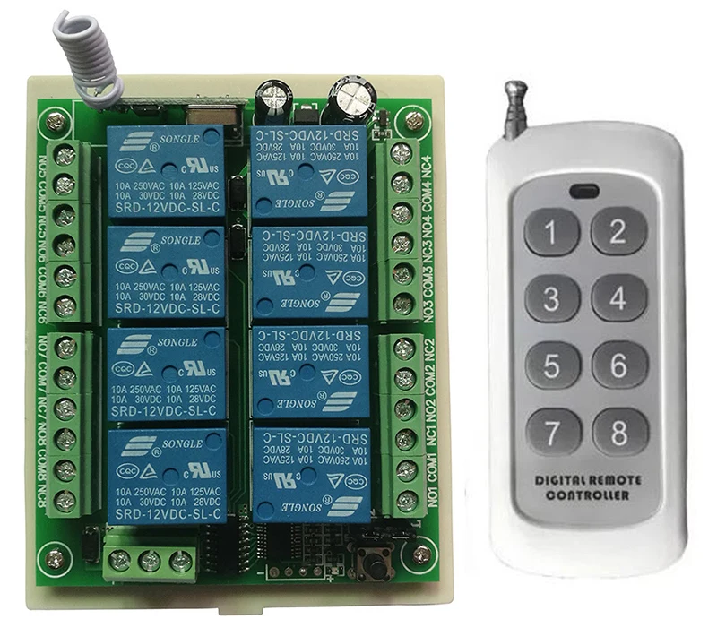 DC 12 V 24 V 8 каналов 8CH RF беспроводной пульт дистанционного управления Переключатель система дистанционного управления приемник передатчик 8CH