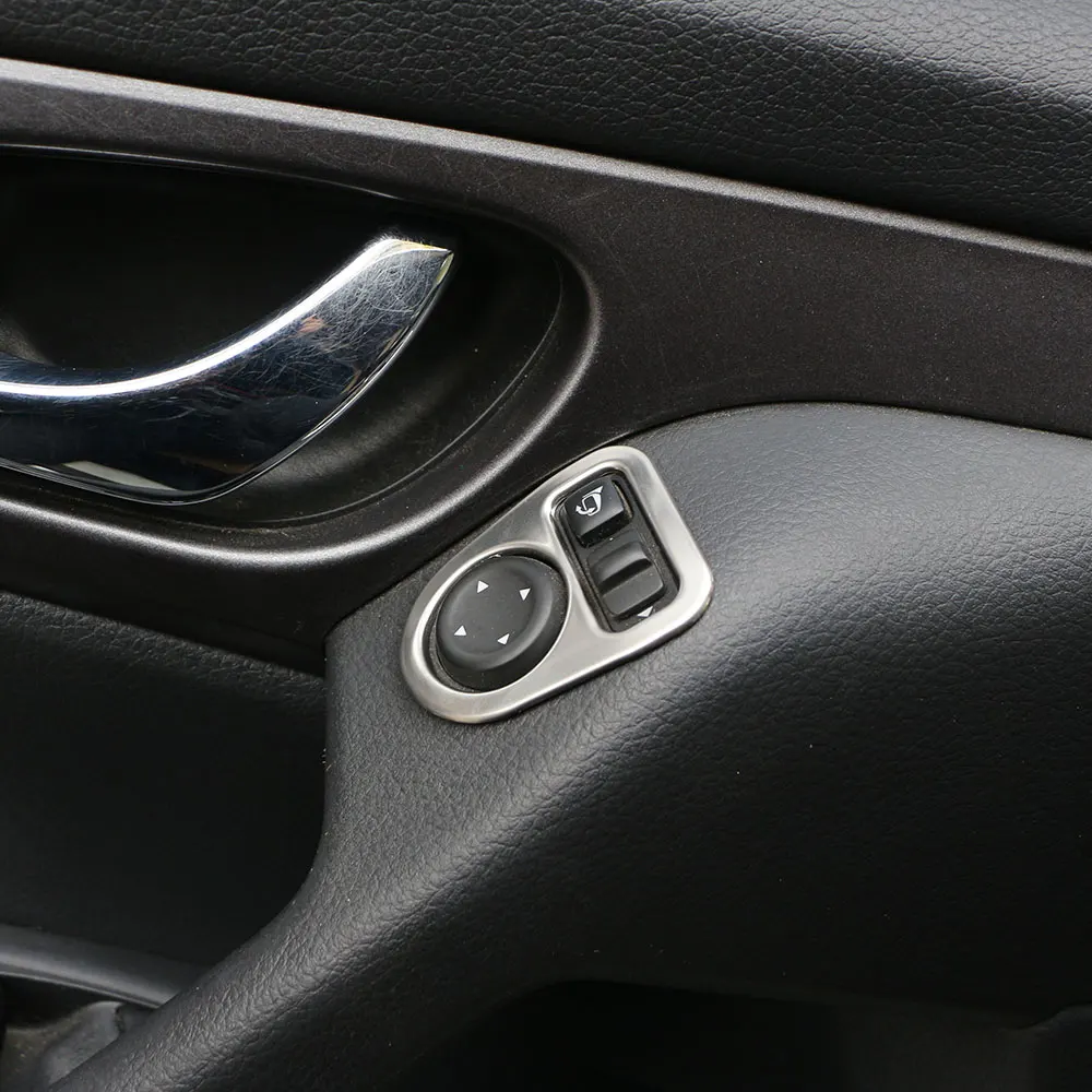 Нержавеющая сталь интерьер заднего вида Зеркало регулировки крышки отделка наклейка для Nissan Qashqai J11