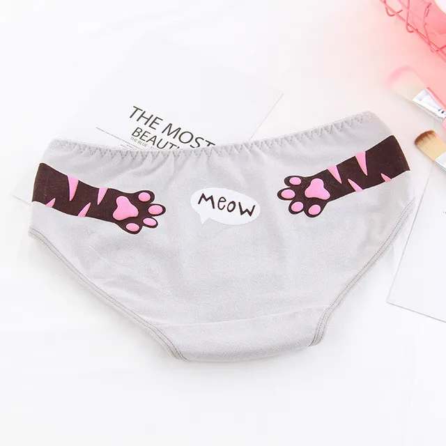 Teenage Girls Underwear Kids Cartoon Cat Panties Cotton Briefs Children