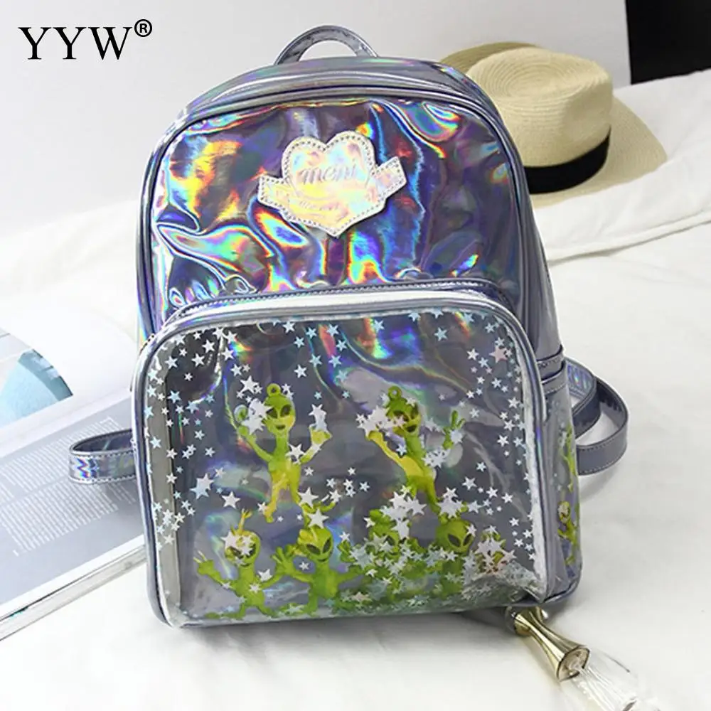 YYW Transparent Backpack Female Jelly Small Backpacks For Women Clear