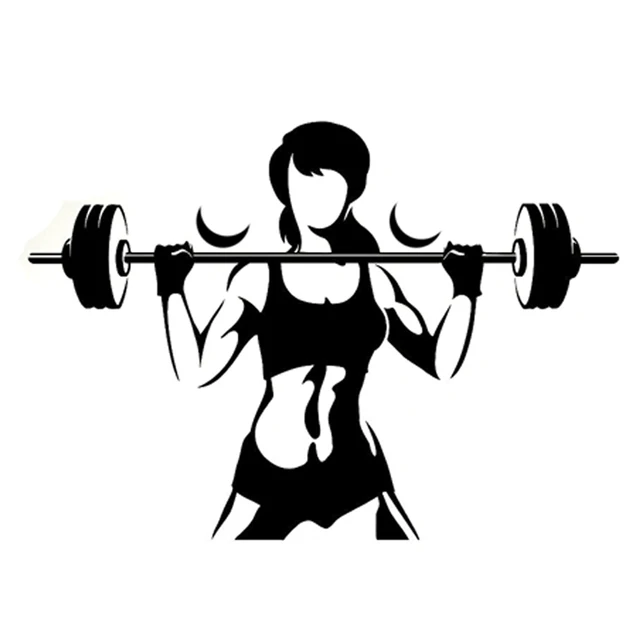 13 4CM 9 5CM Interesting Fitness Weightlifting Sports Silhouette Decoration Black Silver Vinyl Car Sticker S9