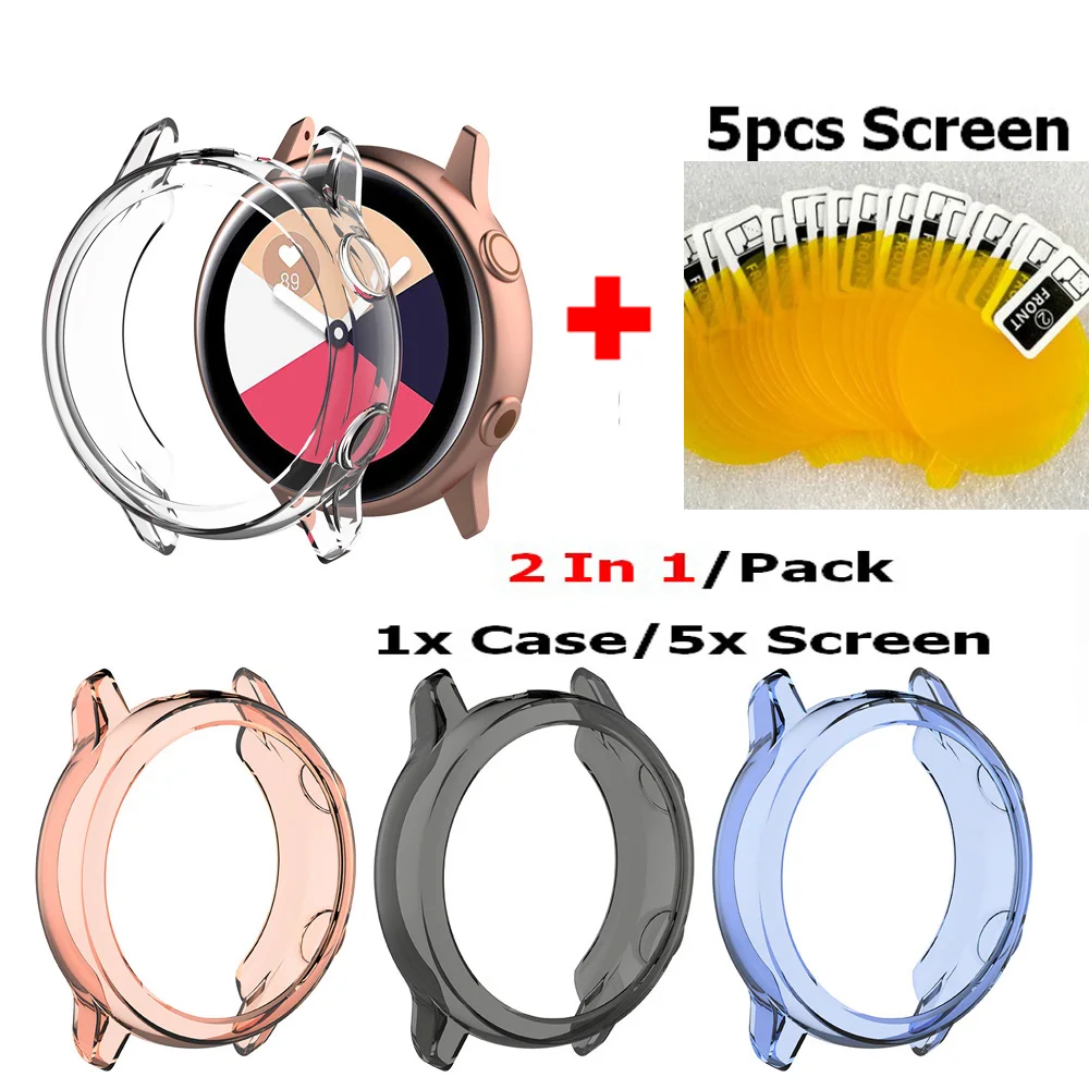 

Hot Watch Band Strap for samsung galaxy watch active Case TPU Protector Shell Screen for galaxy watch active 20mm Cover Frame