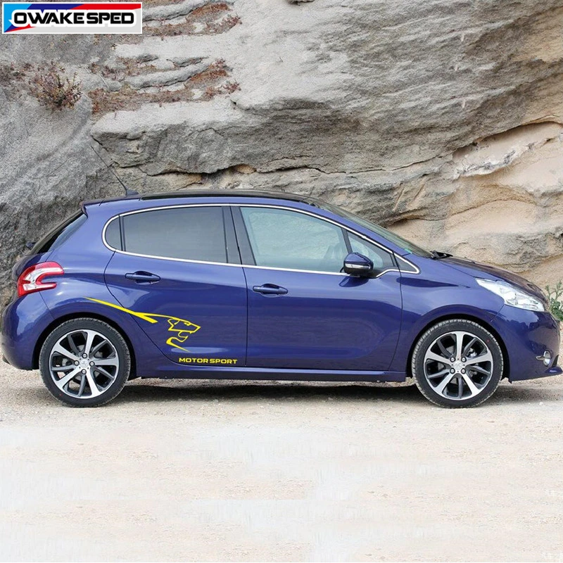 2 шт. Автоспорт крыло наклейки для peugeot 107 108 2008 308 5008 206 207 RCZ стайлинга автомобилей боковой двери Декор Наклейки на авто аксессуары