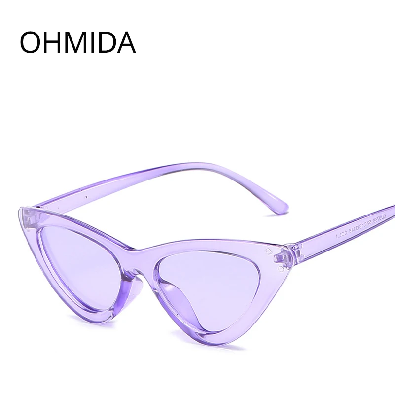 Модные дешевые солнцезащитные очки OHMIDA кошачий глаз для женщин 2018 фиолетовые