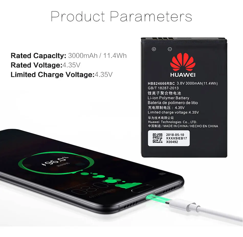 Аккумулятор для телефона huawei HB824666RBC для huawei E5577 аккумулятор 3,8 V высокой емкости 3000 mAh Замена литий-ионная батарея