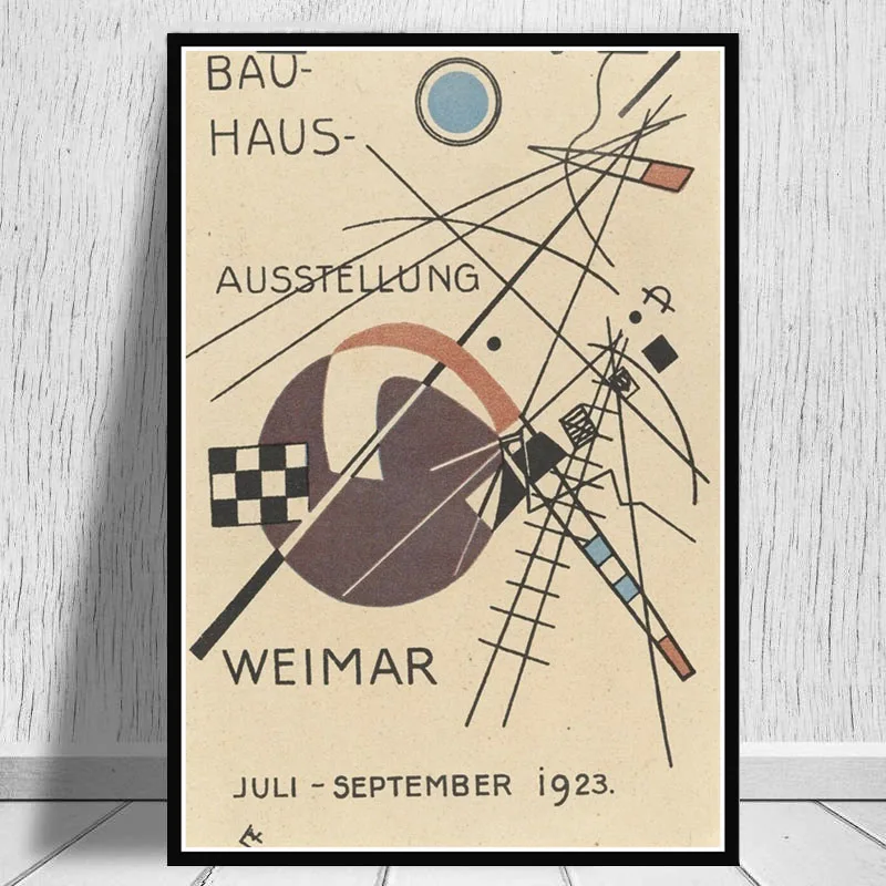 0012 Bauhaus Ausstellung 1923 Weimer выставочный плакат, настенная художественная картина, плакаты и принты, холст, живопись для комнаты, домашний декор - Цвет: 0012