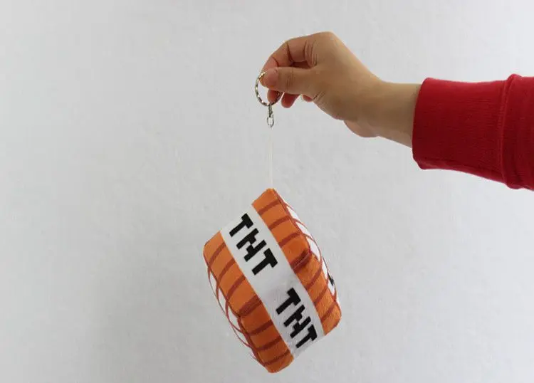 TNT 10cm*10cm Minecraft Plush Toys Cotton Stuffed TNT Key Chain Bomb For Kids gift cartoon plush collection toy for children