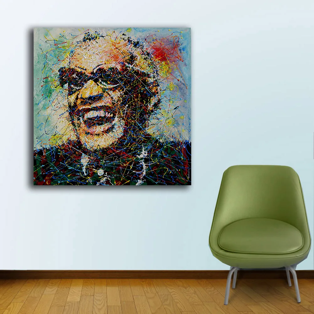 Дань RAY CHARLES граффити Paiting домашний декор на холсте Современная Настенная живопись холст печатные плакаты картины без рамки