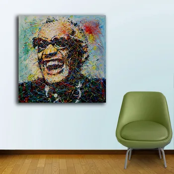 

tribute to RAY CHARLES Graffiti Paiting Home Decor On Canvas Modern Wall Art Canvas Print Poster Canvas Painting No Frame