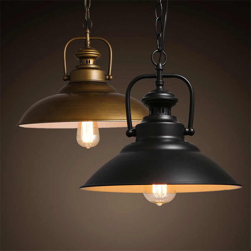 

American Vintage Iron Attic Pendant Lights Kitchen Fixtures Edison Bulb Pendant Lamps Lighting Decorative Lamps Luminaire Avize