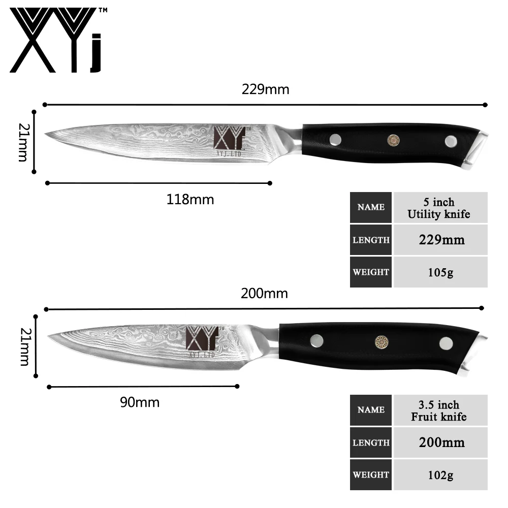 XYj 3,5 ''Paring 5'' универсальный нож из дамасской стали VG10 цветной нож с деревянной ручкой Фрукты Мясо приготовления кемпинга походные инструменты