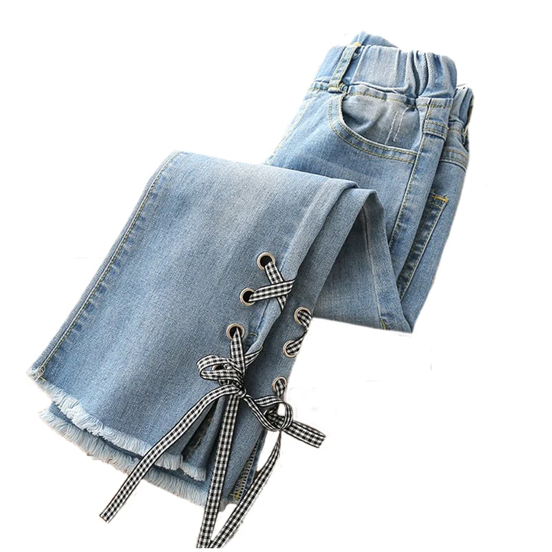 

kids jean pants for girls 2019 spring autumn baby ripped jeans for kids denim boot cut pants children clothes for girls 12 years