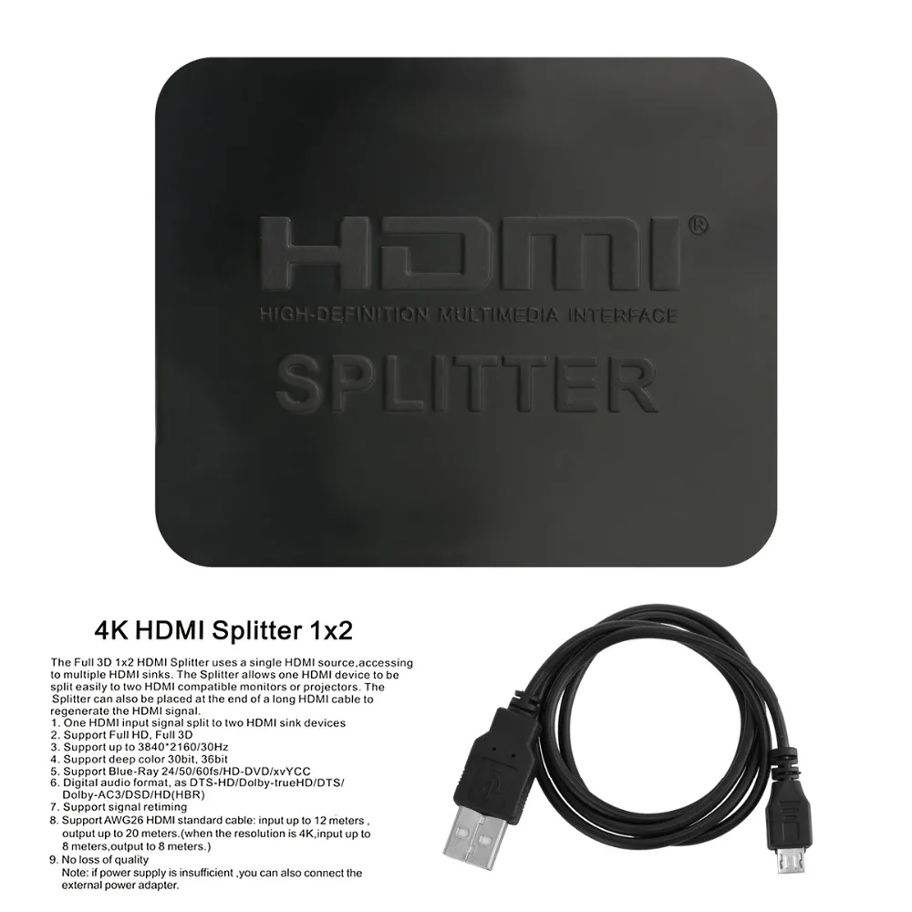 SOONHUA 3D Full HD с разрешением 4 k HDMI с разветвителем 1 в 2 из повторителя подключение усилителя 2 телевизора Поддержка прибор формата Blue-ray Дисплей